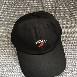 Noah NYC Black Cap with Red Logo